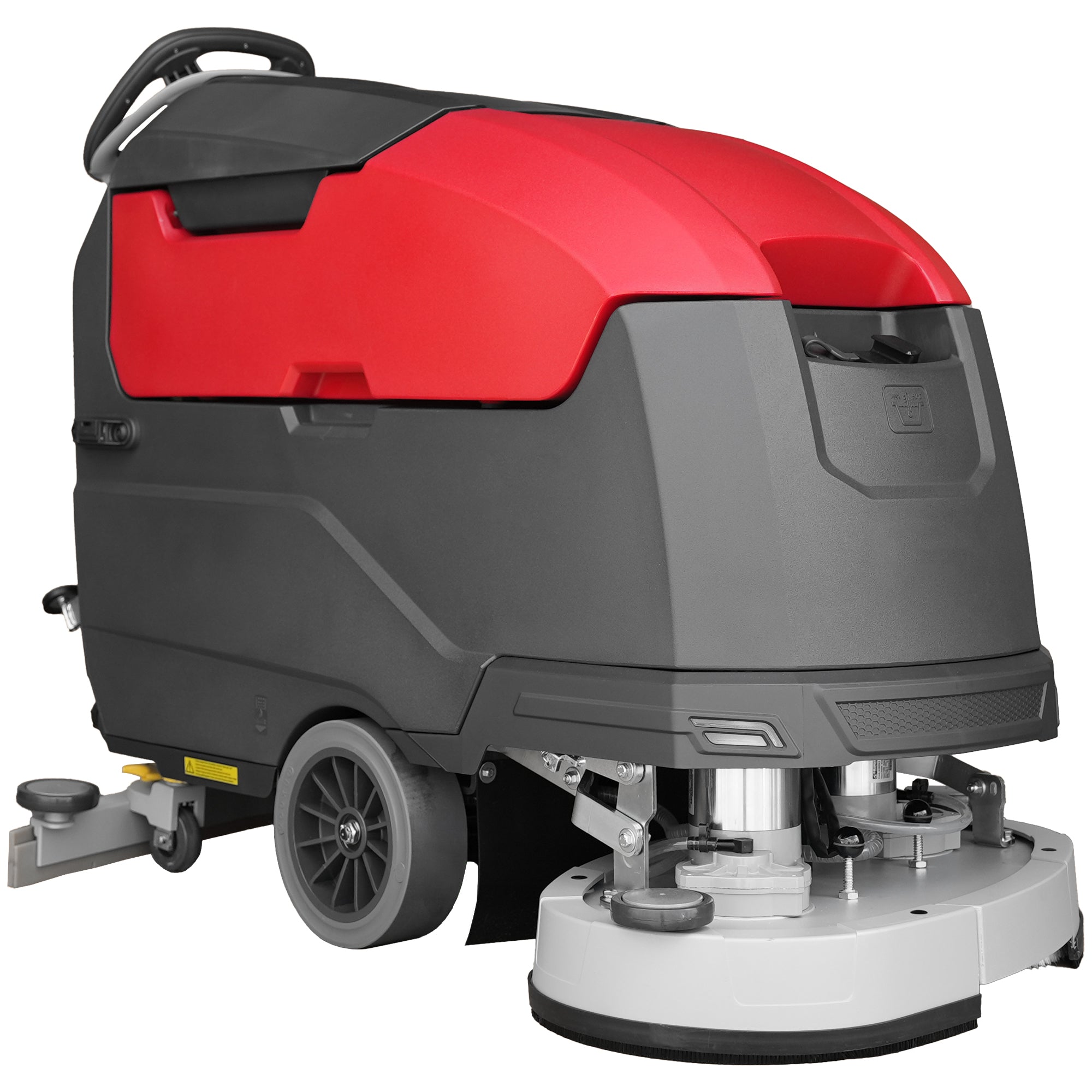 30” Dual Disc Auto Floor Scrubber Self-Propelled Traction Drive Brush Squeegee Cordless 24V Battery