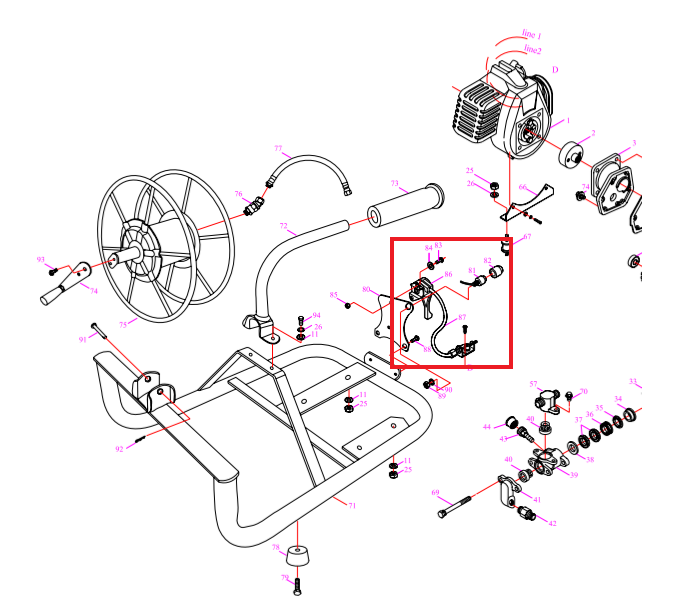 Throttle Control Lever (P018) Spare Part for TBS500 1.3HP Skid Sprayer