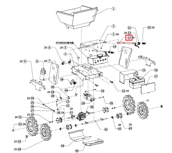 Replacement Left Handle Spare Part for TBUGGY300e 30" Battery Power Buggy