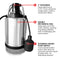 1 HP Submersible Water Pump 2" Outlet 73 GPM 750W Electric Utility Dewatering Pump Basement Flooding Construction Sites Irrigation Drainage