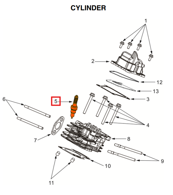 Spark Plug for 3000 Watt Inverter Generator TG3000i (Part No. 2160.148.R001V.00.00)
