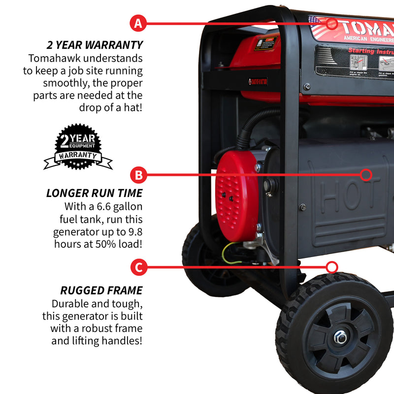 7000 Watt Honda Powered Portable Generator Gas Power Professional Use