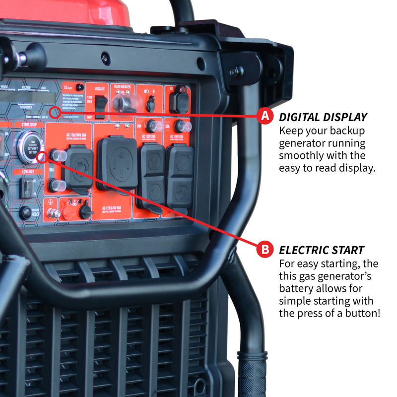 10,500 Watt Inverter Generator Electric Start Super Quiet Portable Gas Power Professional Use