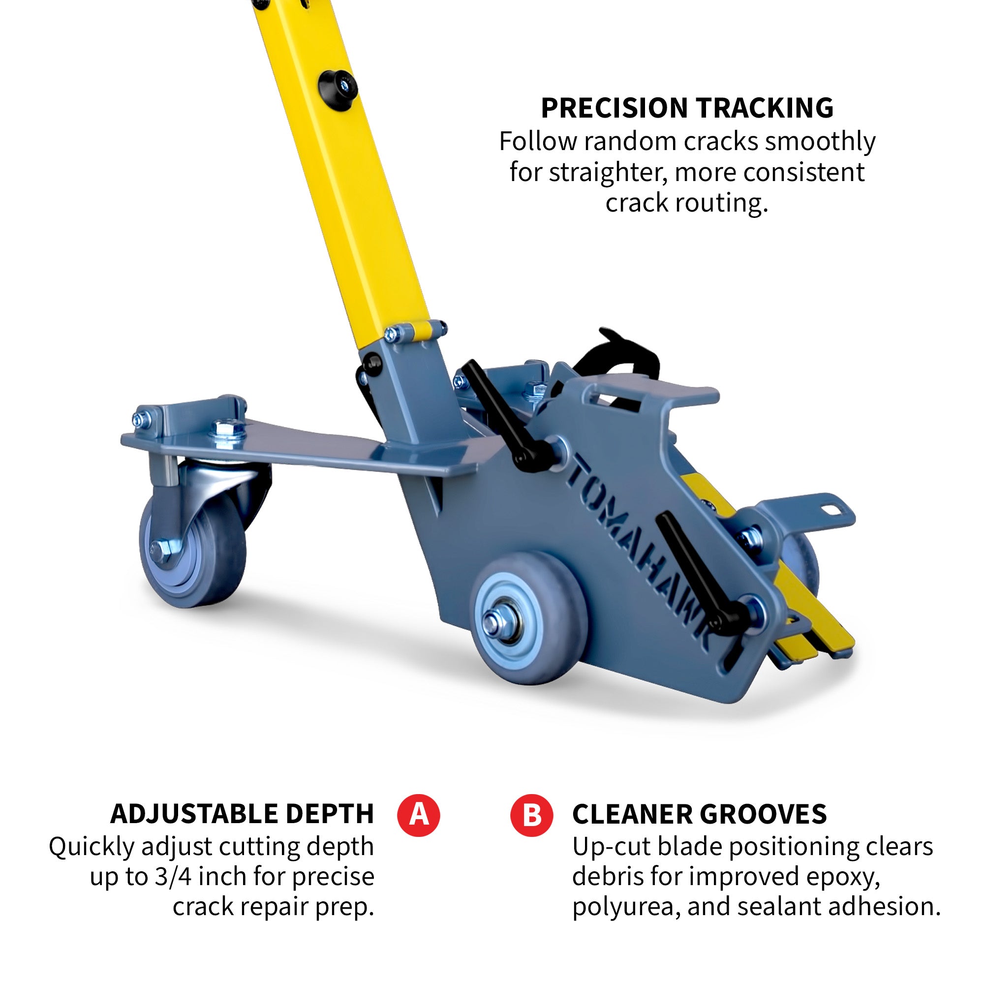 PRE ORDER: Concrete Crack Chaser 4.5" Grinder Epoxy & Concrete Repair Walk Behind