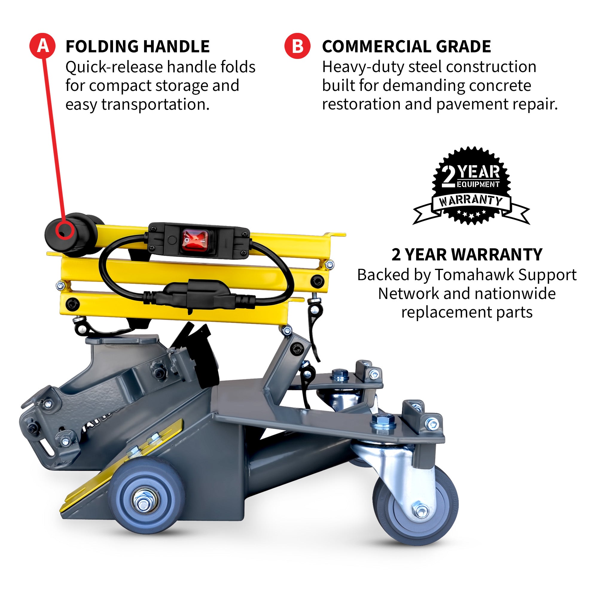 PRE ORDER: Concrete Crack Chaser 4.5" Grinder Epoxy & Concrete Repair Walk Behind