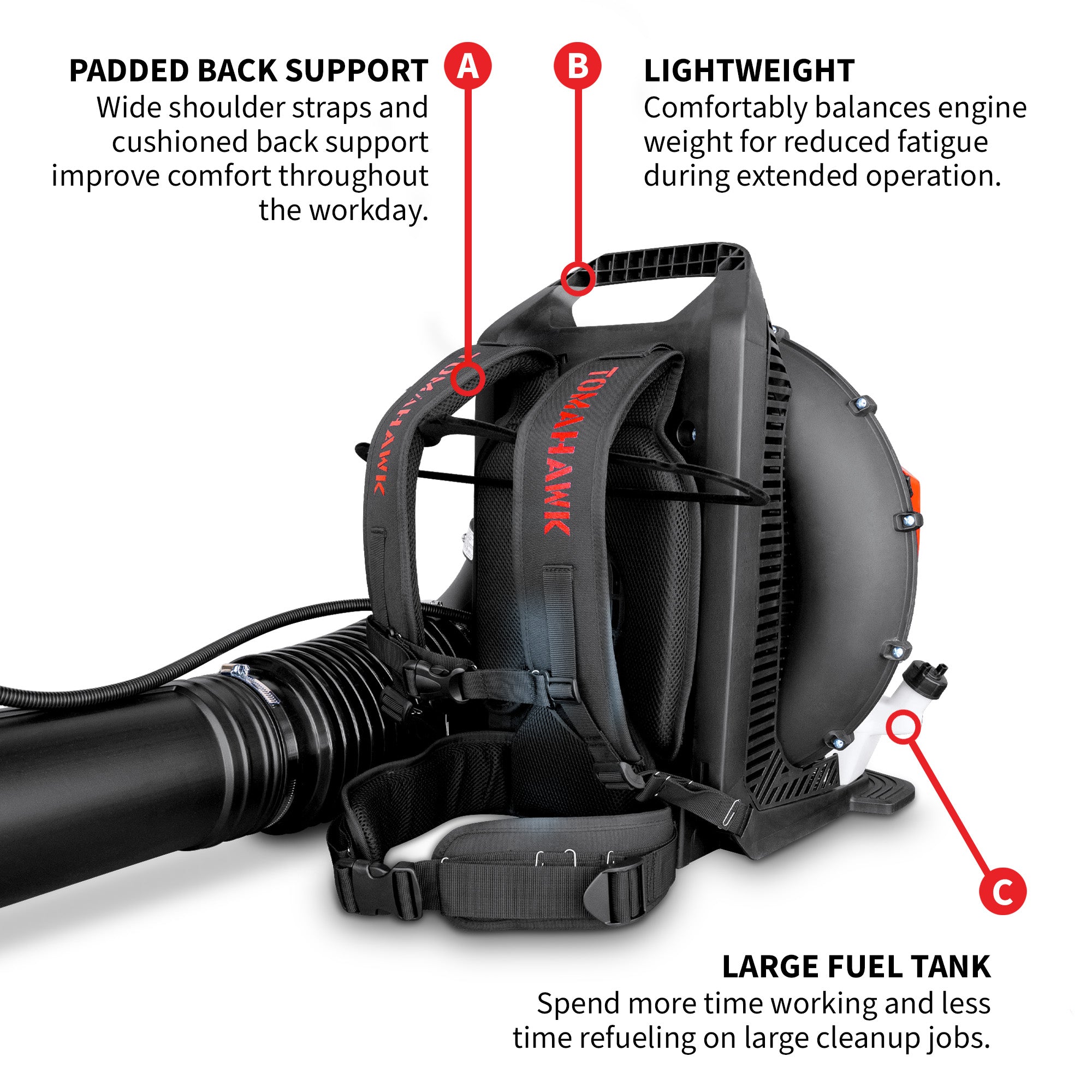 79.9cc Commercial Backpack Leaf Blower 1,272 CFM 222 MPH Lightweight Professional Gas Powered Blower Landscaping Lawn Care Property Maintenance