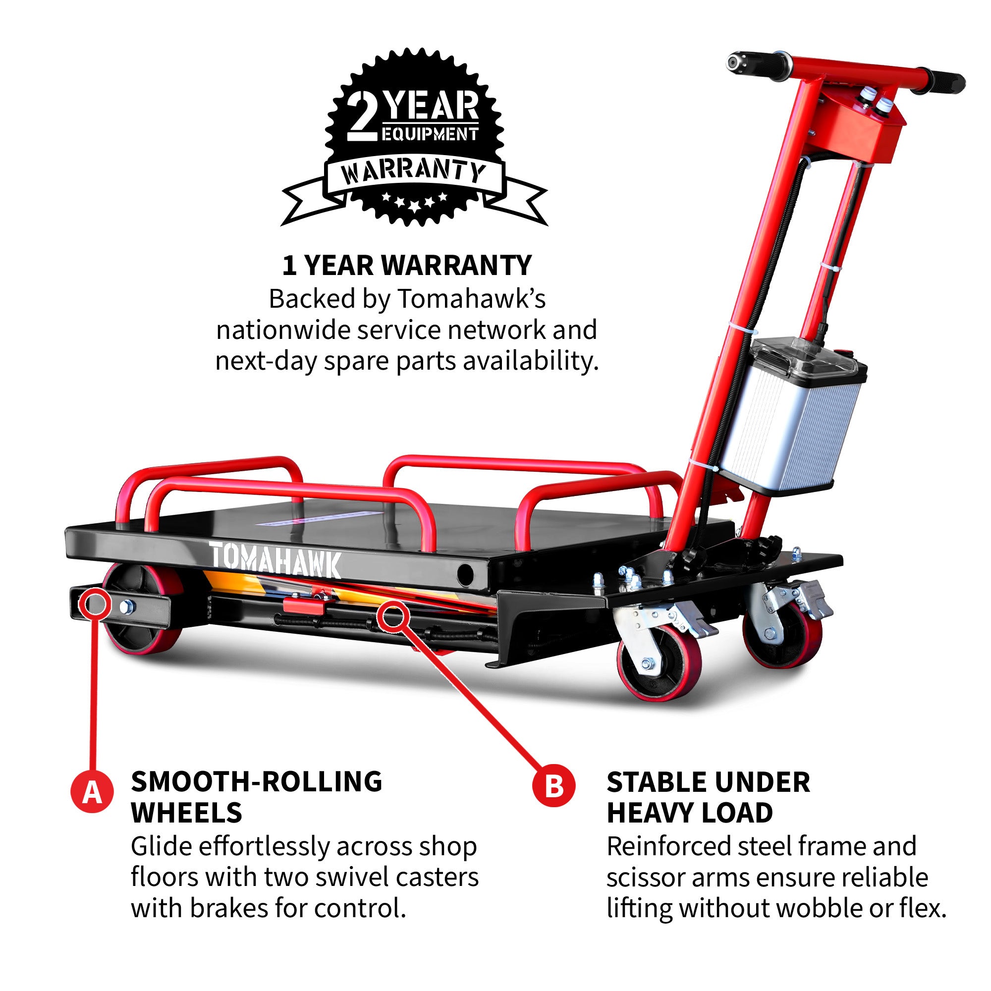 Electric Hydraulic Lift Table 600 lb, 59 in. Extension Portable Powered Scissor Lift Cart for Warehouses, Shops & Material Handling