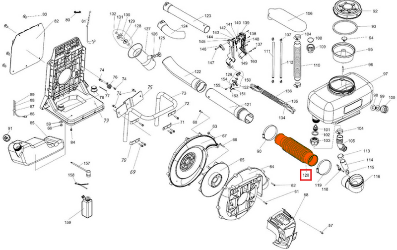 Ribbed Tube for TMD14 Fogger Mist Blower (3WF-3.19-4)