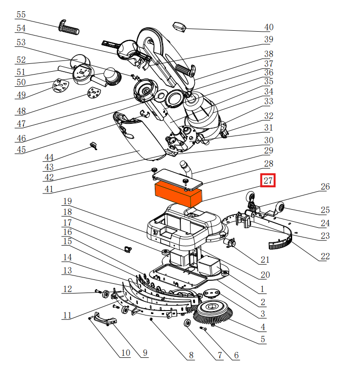 36V Battery Spare Part for TMOP18e 18" Electric Floor Scrubber
