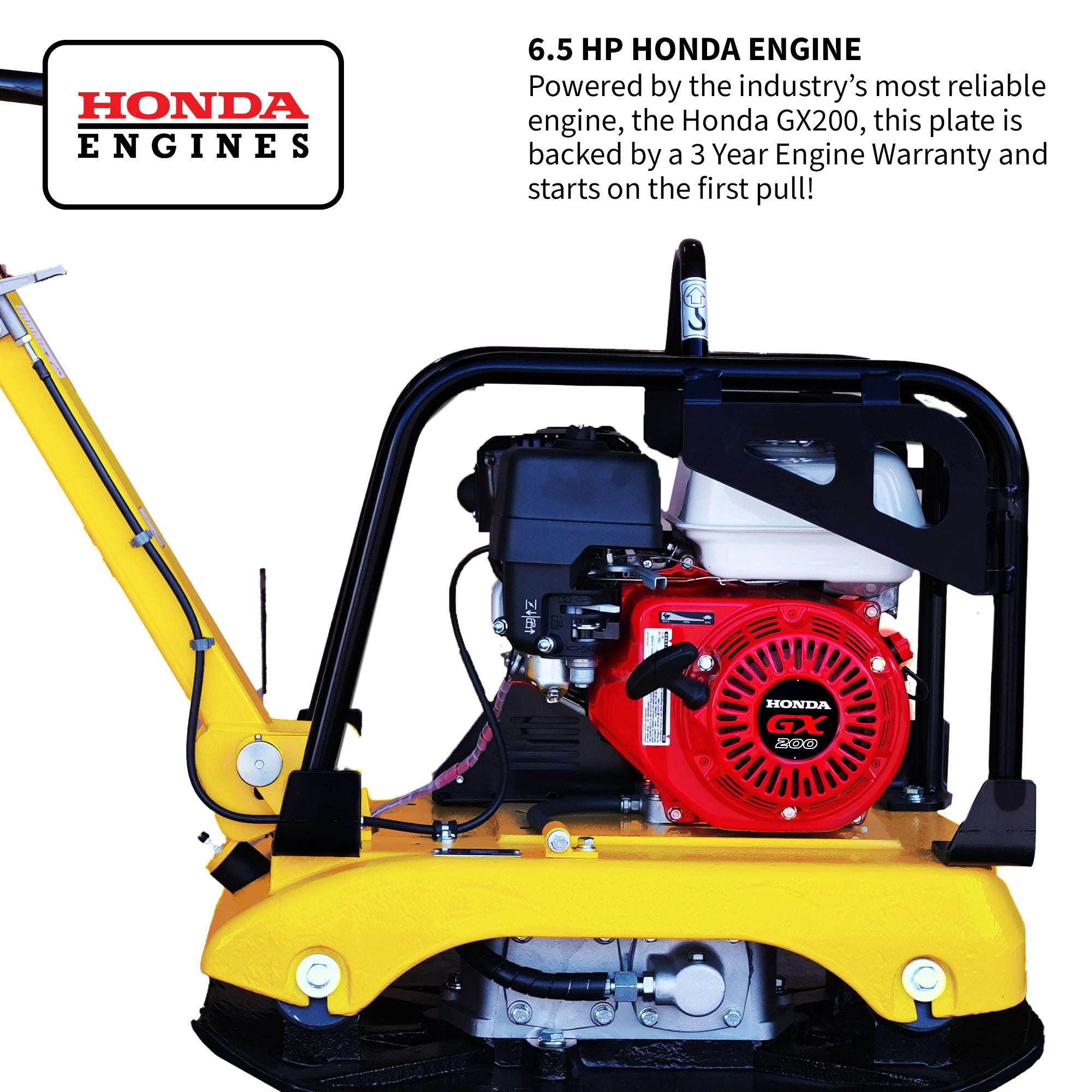 6.5 HP Honda Reverse Hydraulic Plate Compactor for Soil, Aggregate, Cohesive Compaction