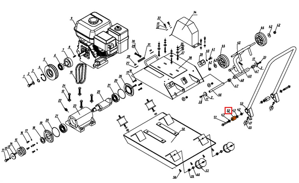 Rubber Middle Flap (P042) Spare Part for TOS38 Commercial 38" Push Sweeper