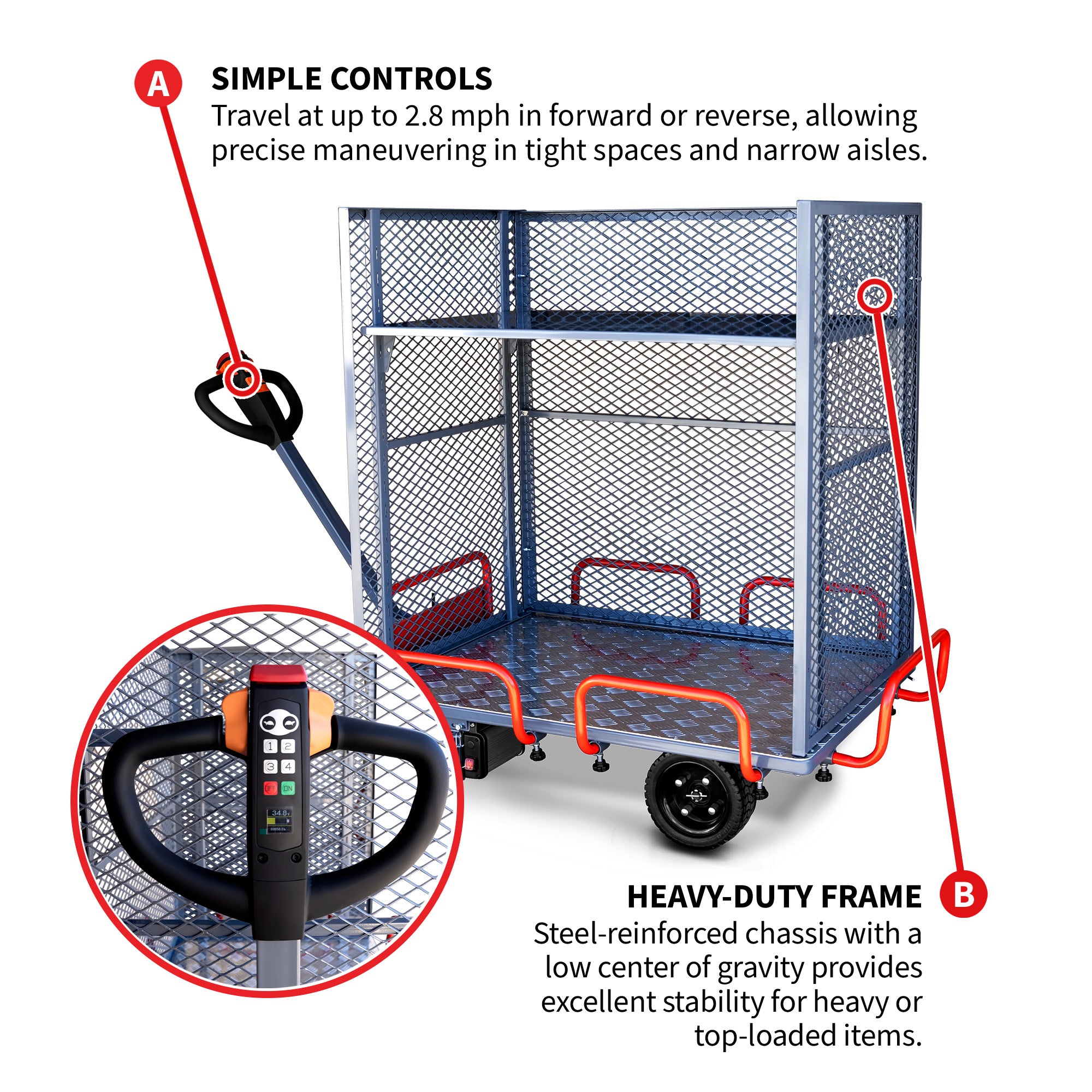 Powered Stock Picker 400kg Capacity for Warehouses, Shops & Material Handling