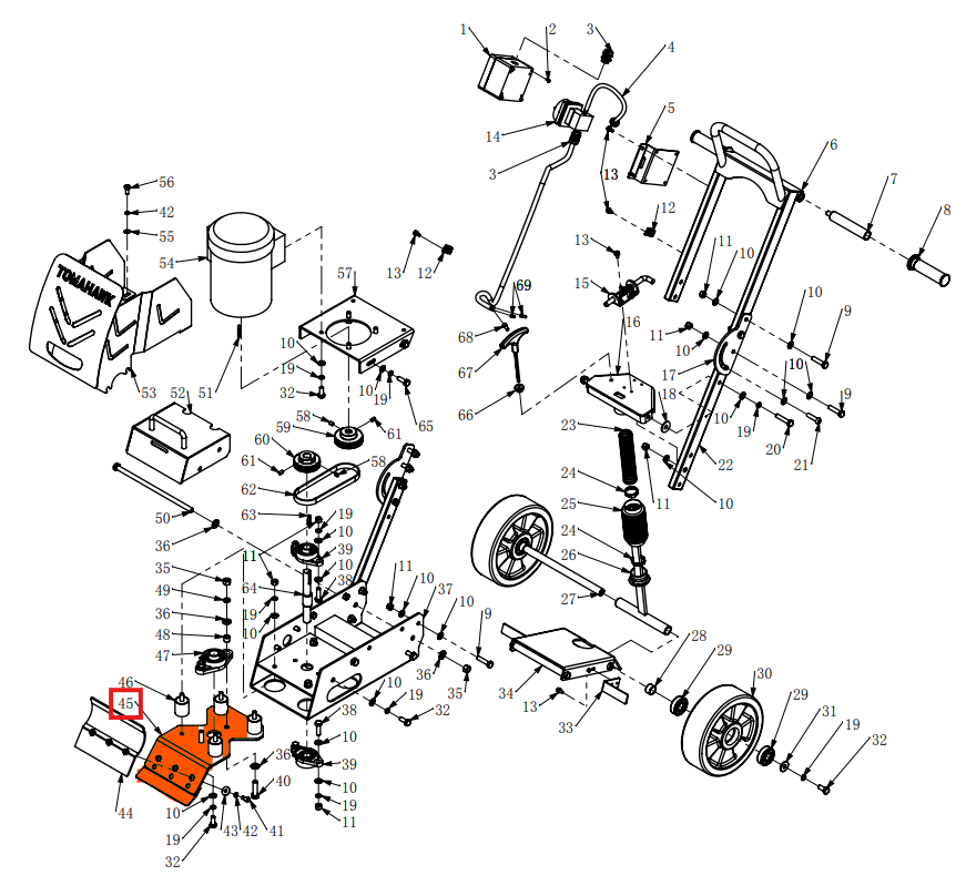 Lower Clamp Plate 1510-04000-3 (P014)  Spare Part for TSCP8 8" Electric Floor Scraper