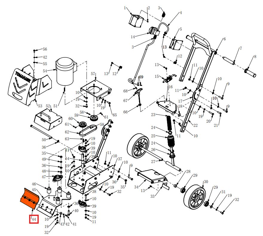 Upper Clamp Plate (1510-05000-3) (P014) Spare Part for TSCP8 8" Electric Floor Scraper