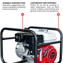 Pre Order: 2 Inch Trash Water Pump 164 GPM 3.5HP GX120 powered by Honda Portable Utility