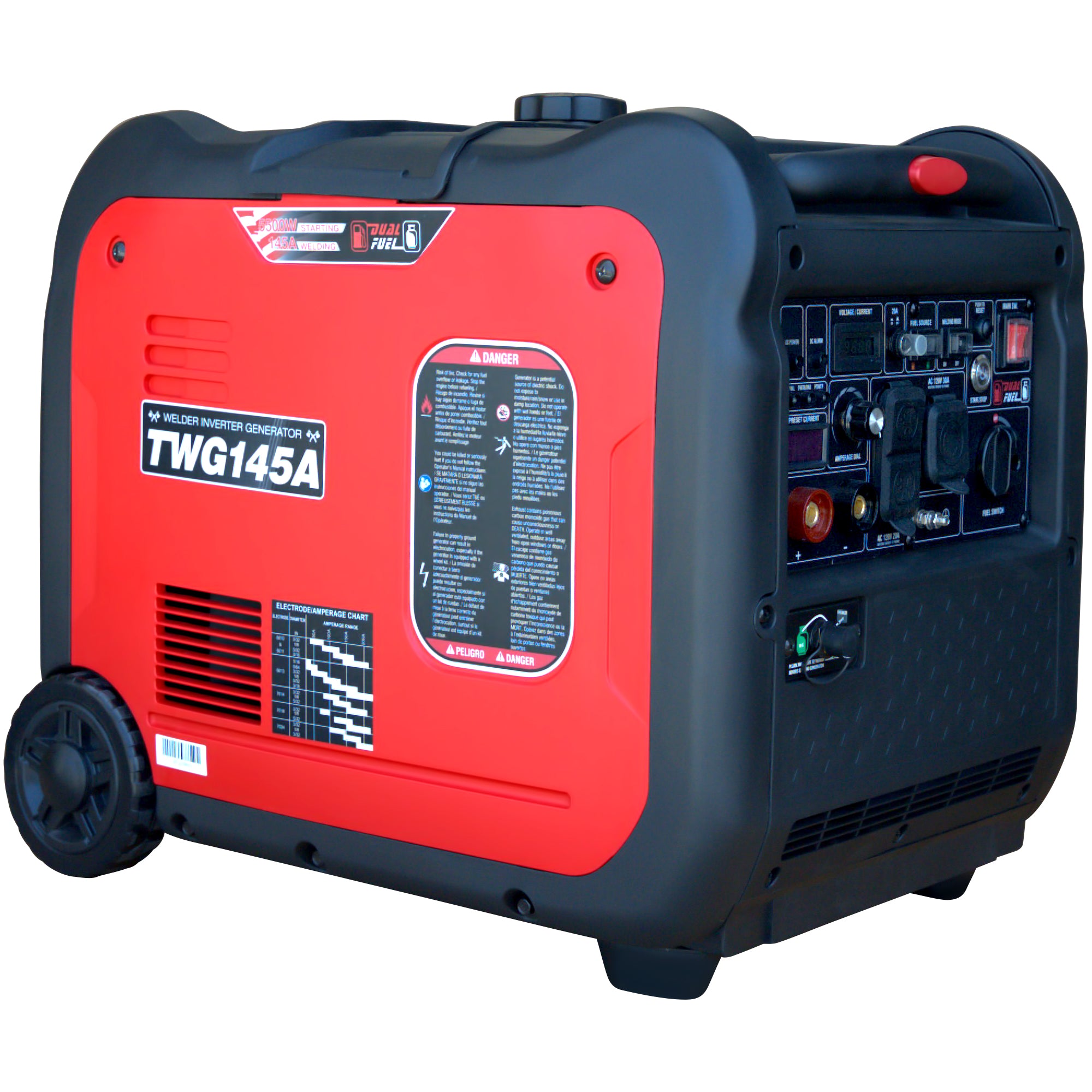 145 Amp Engine Driven Welder Generator 5500 Watt 7.5 HP Dual Fuel Inverter Super Quiet Portable