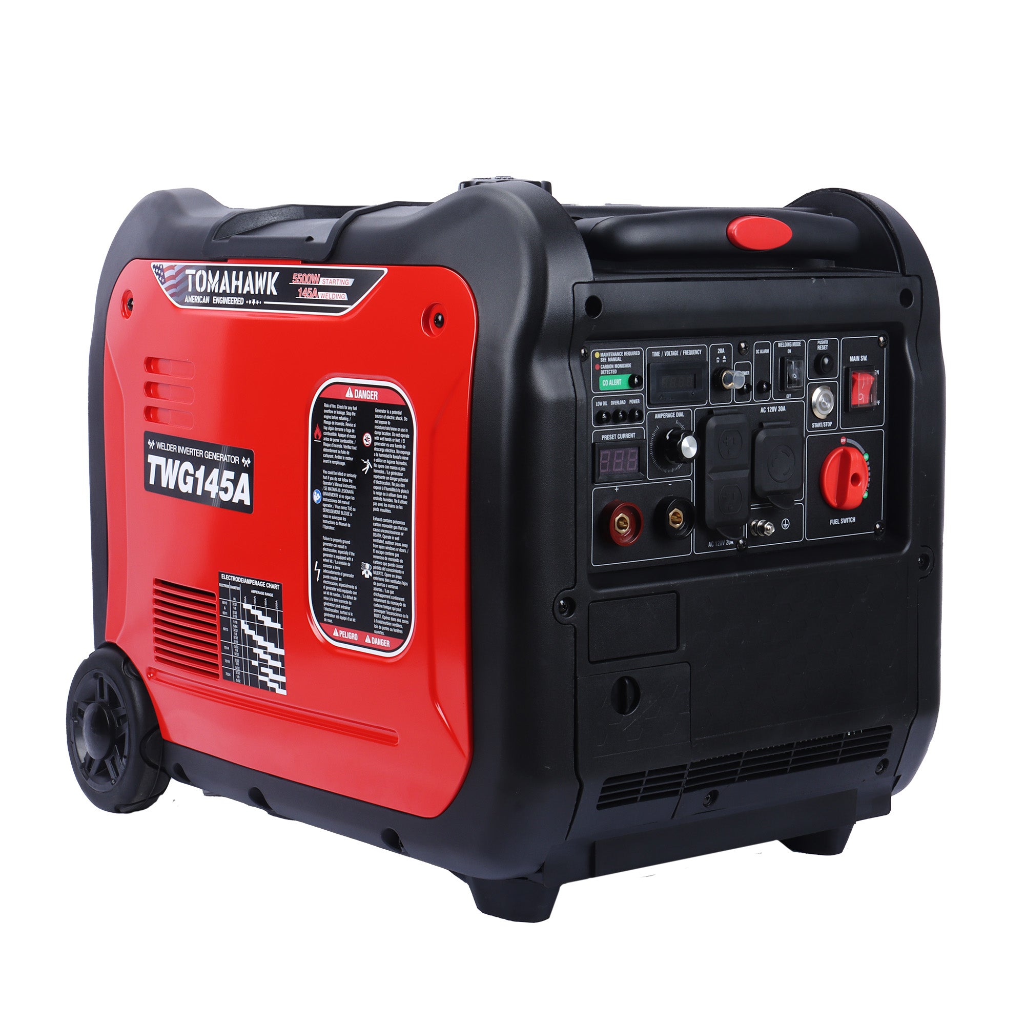 145 Amp Engine Driven Welder Generator 5500 Watt 7.5 HP Dual Fuel Inve