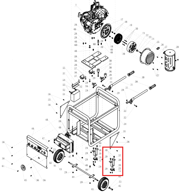Replacement Foot Spare Part for TWG210A 210 Amp Welder Generator