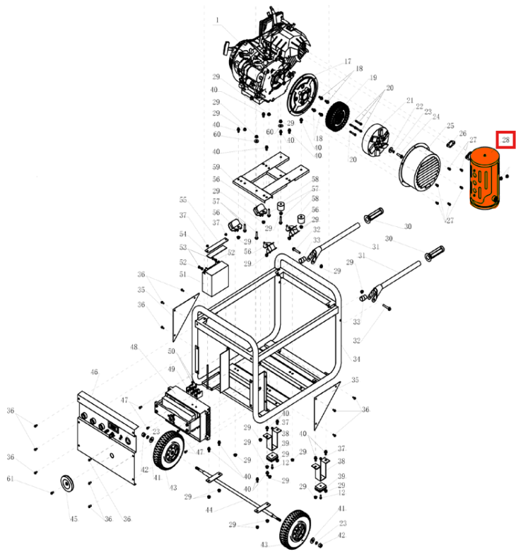 Replacement Engine Muffler Spare Part for TWG210A 210 Amp Welder Generator