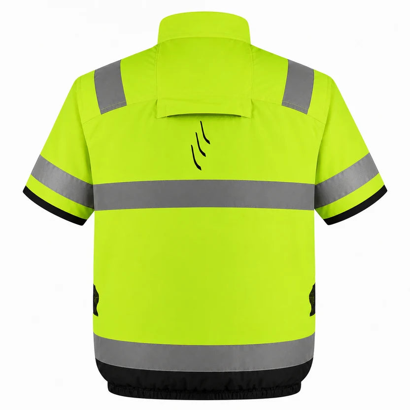 30V Battery-Powered High Vis Fan-Cooled Short Sleeve Complete Cooling System