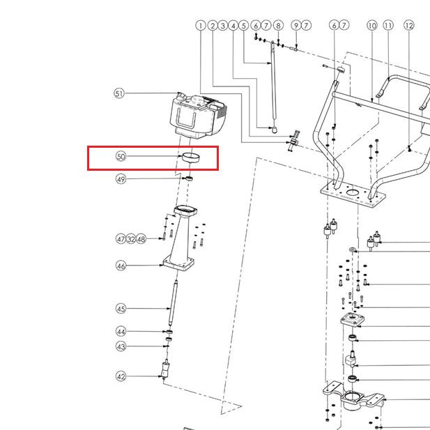 Clutch Head for TVSA-H Honda Concrete Power Screed  (Part No. 50)