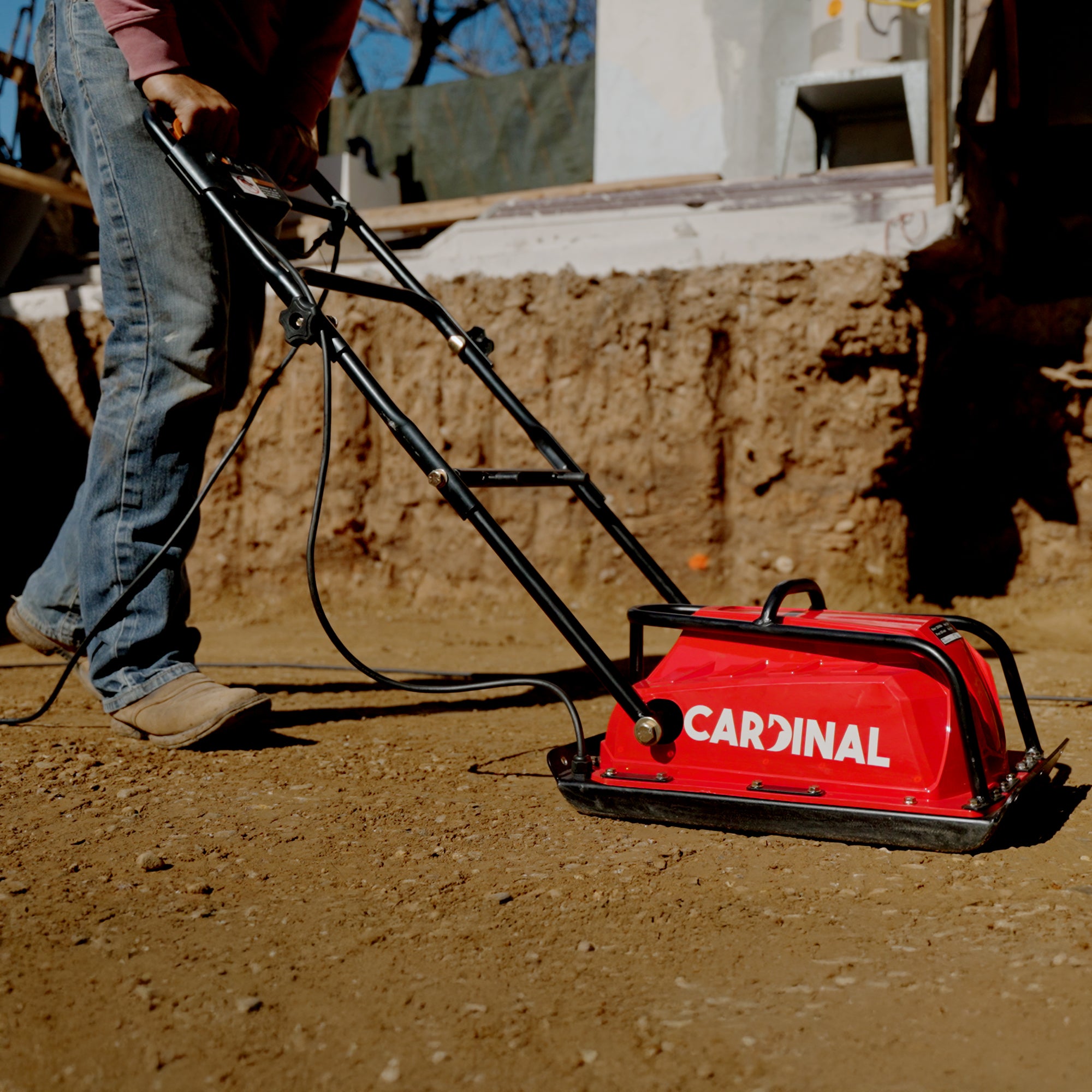 Electric Cardinal Vibratory Plate Compactor Tamper 1.25 Amp for Gravel Soil Compaction