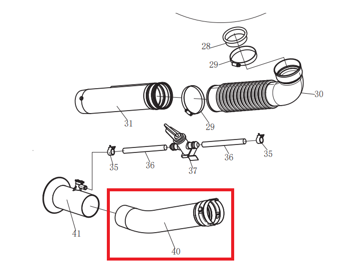 Blower Pipe (3W-16.8-2A) Spare Part for eTMD14 4 Gal Battery Fogger