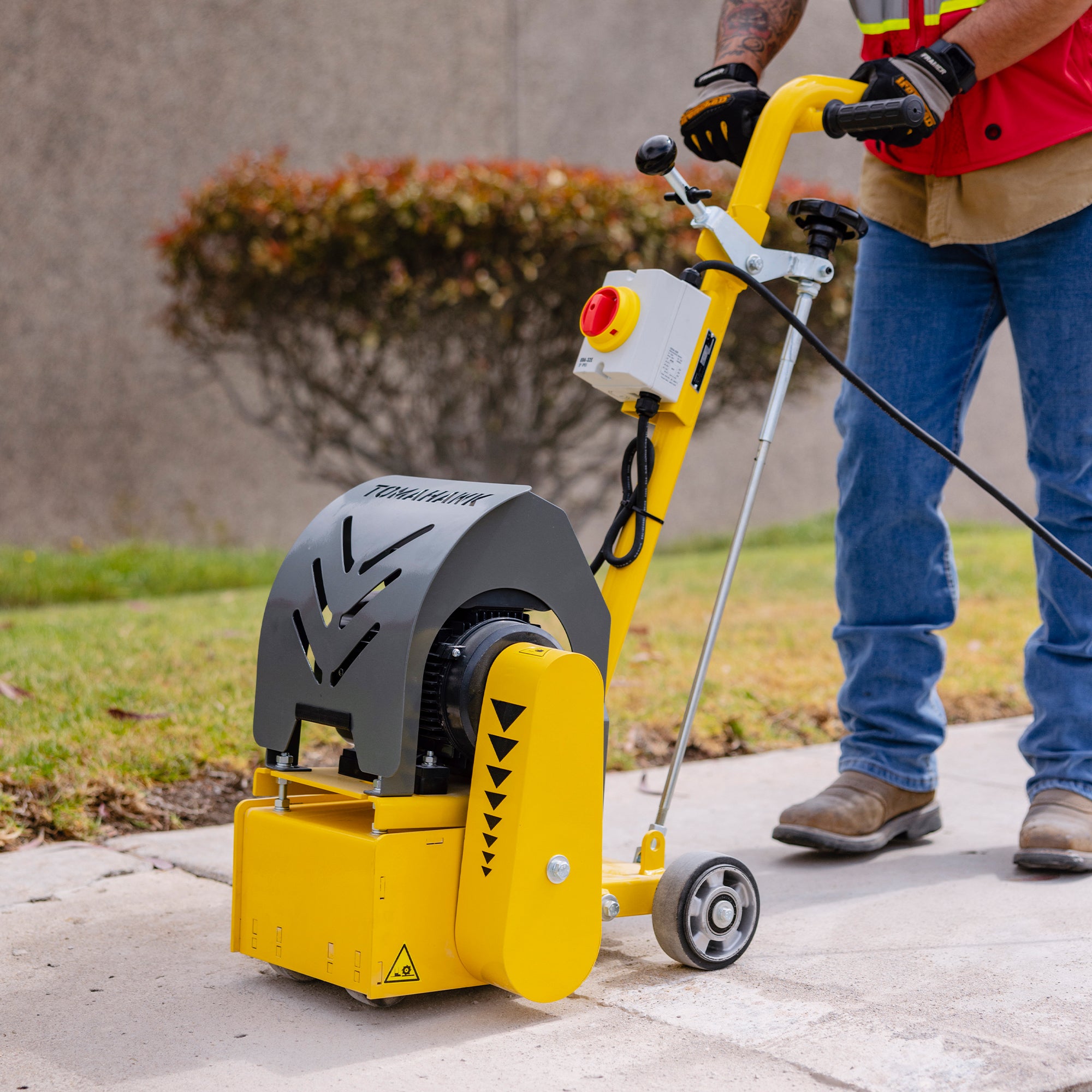 Pre Order: Electric 8” Concrete Scarifier Planer Grinder for Sidewalk Trip Hazard Repair, Traffic Line Removal