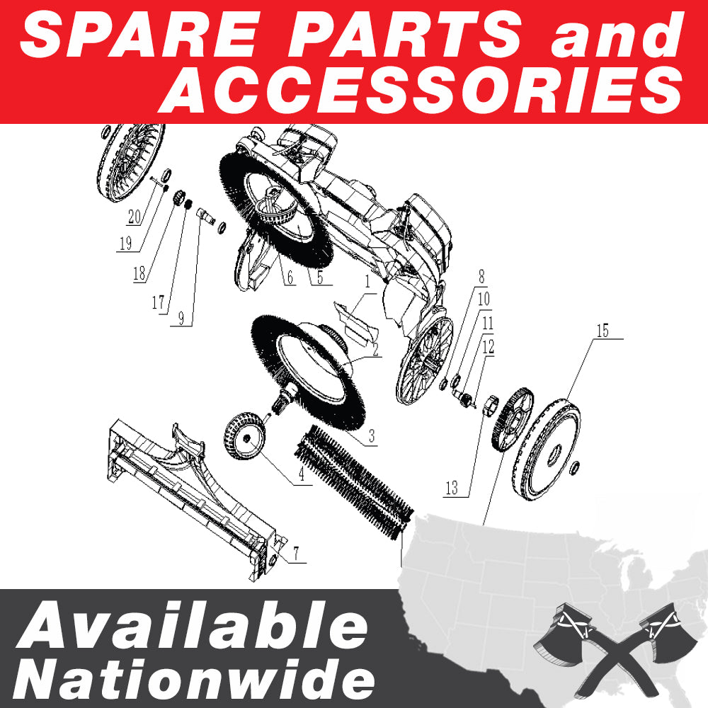PRE ORDER: Side Brushes Replacement Part for 30" Electric Floor Sweeper