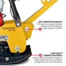 6.5 HP Honda Reverse Hydraulic Plate Compactor for Asphalt, Aggregate, Cohesive Soil Compaction