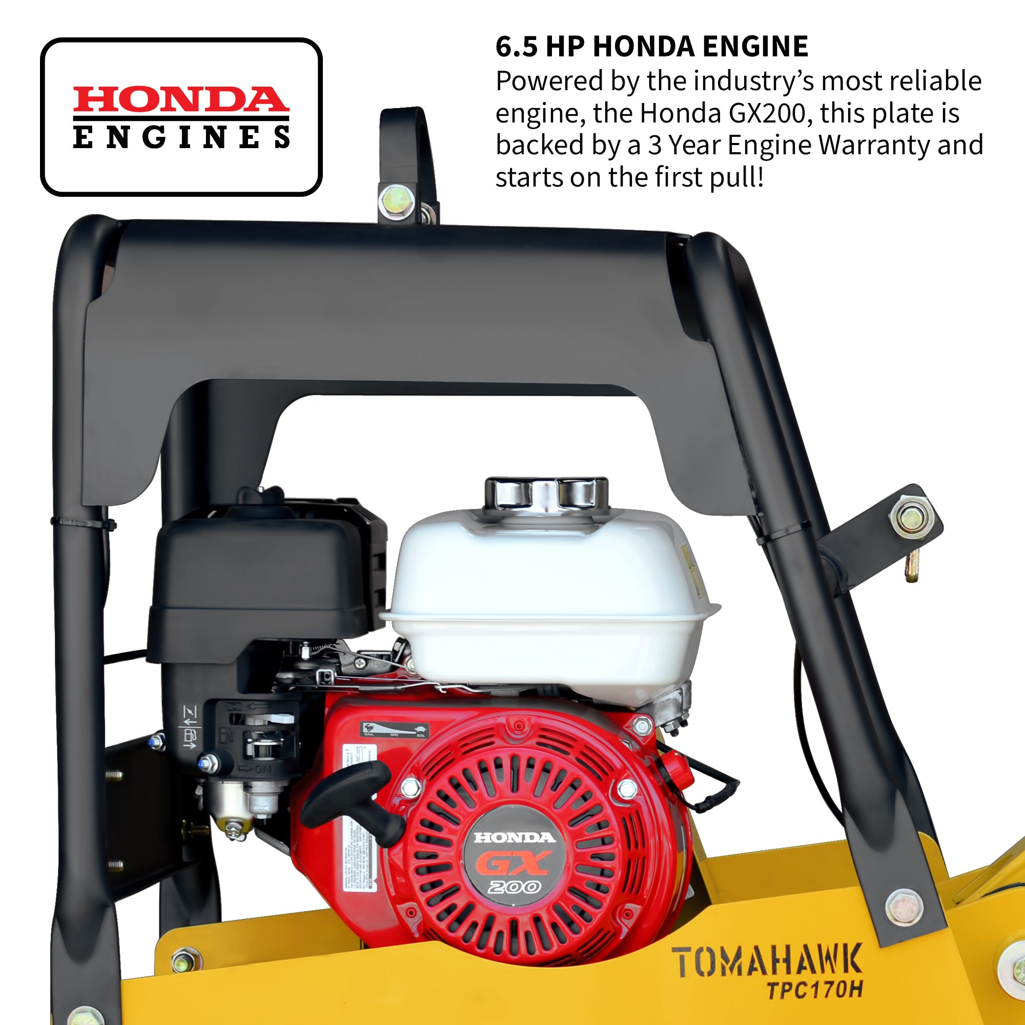 6.5 HP Honda Reverse Hydraulic Plate Compactor for Asphalt, Aggregate, Cohesive Soil Compaction