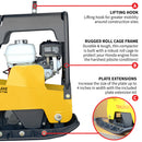 6.5 HP Honda Reverse Hydraulic Plate Compactor for Asphalt, Aggregate, Cohesive Soil Compaction
