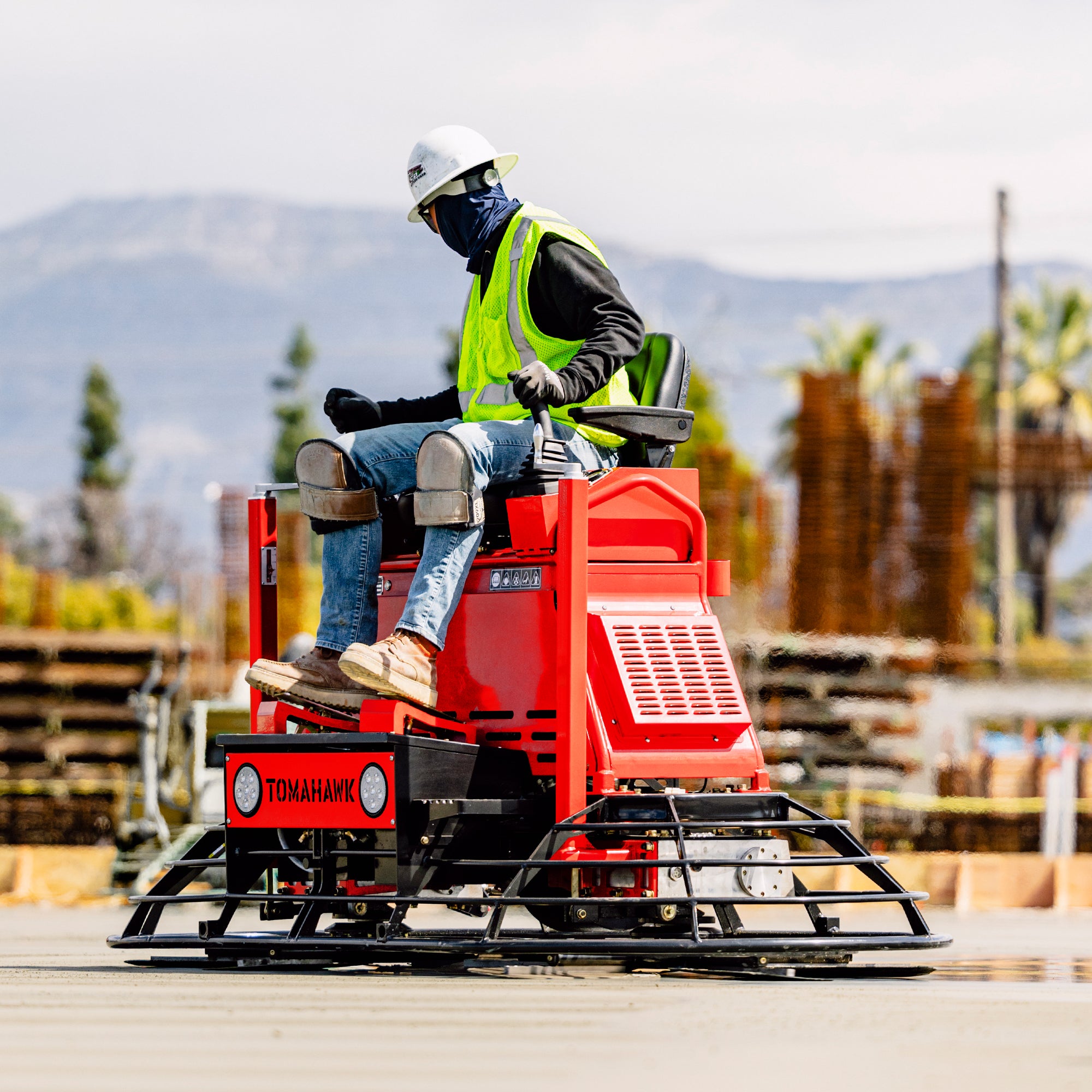 8 Foot Ride-On Concrete Power Trowel with 35HP Vanguard Engine