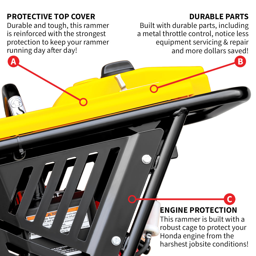 3 HP Honda Vibratory Rammer Tamper with Honda GX100 Engine 3350 lbs/ft