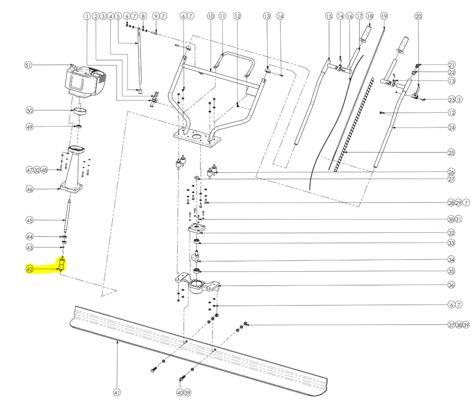 Drive Axle for TVSA-H Screed Engine (Part No. 42)