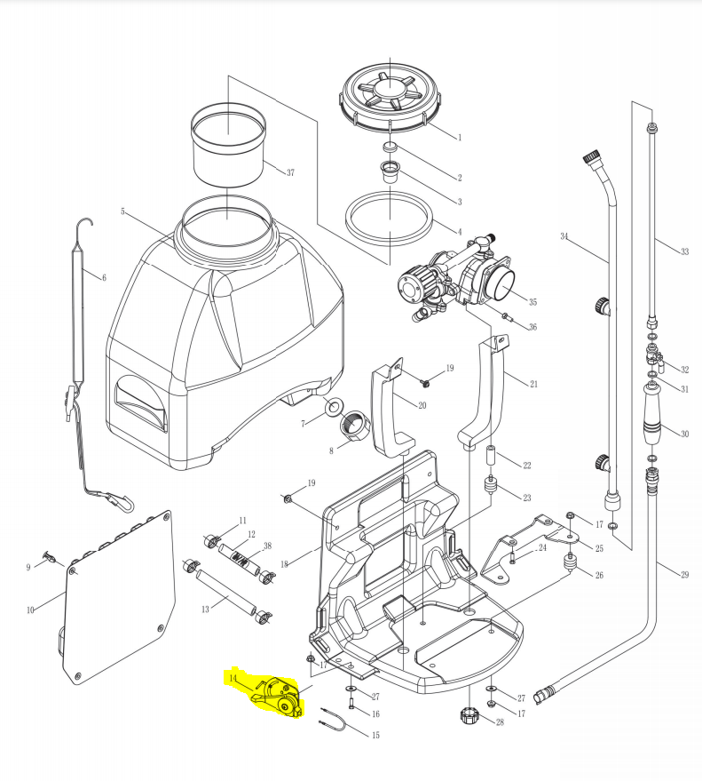 Throttle for TPS25 Backpack Sprayer (3WZ-9.5)