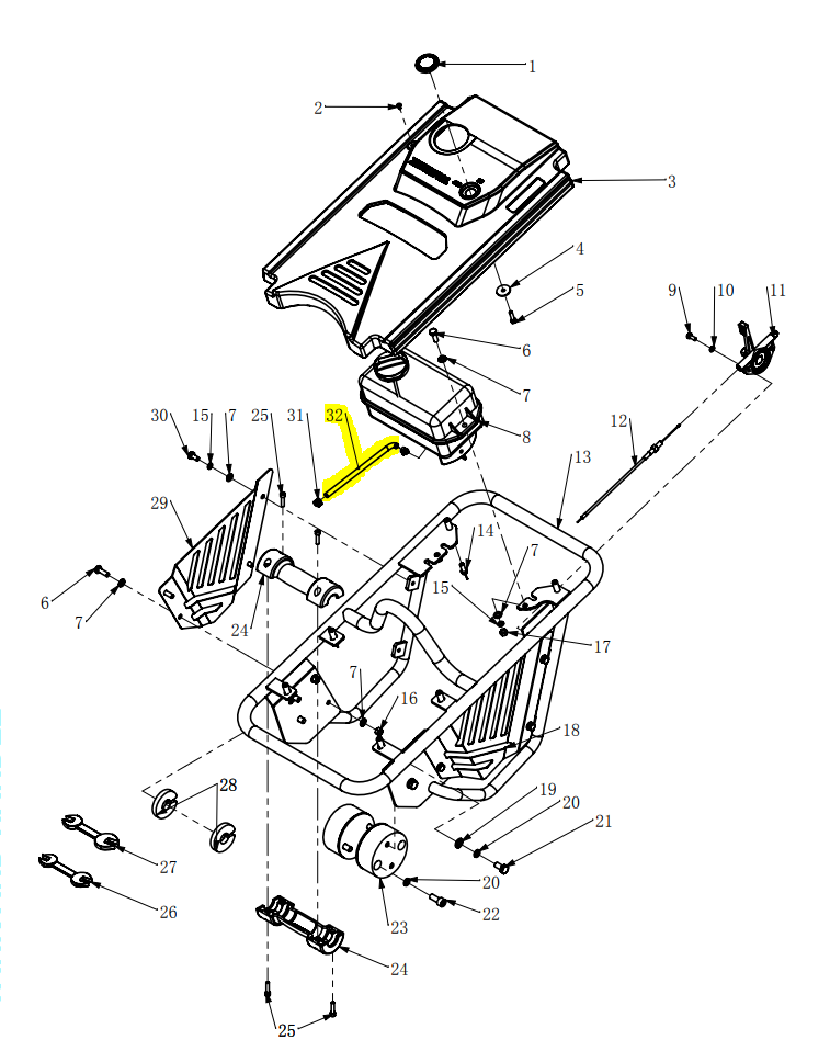Fuel Filter Spare Part for Rammer 4-Stroke Engine (1101-00038-4)