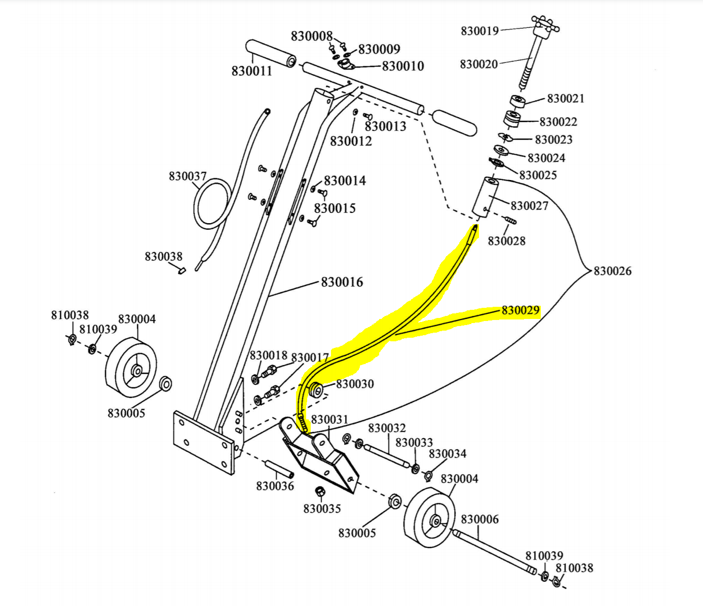 Throttle Cable for TSCAR-8H Concrete Scarifier (830029)