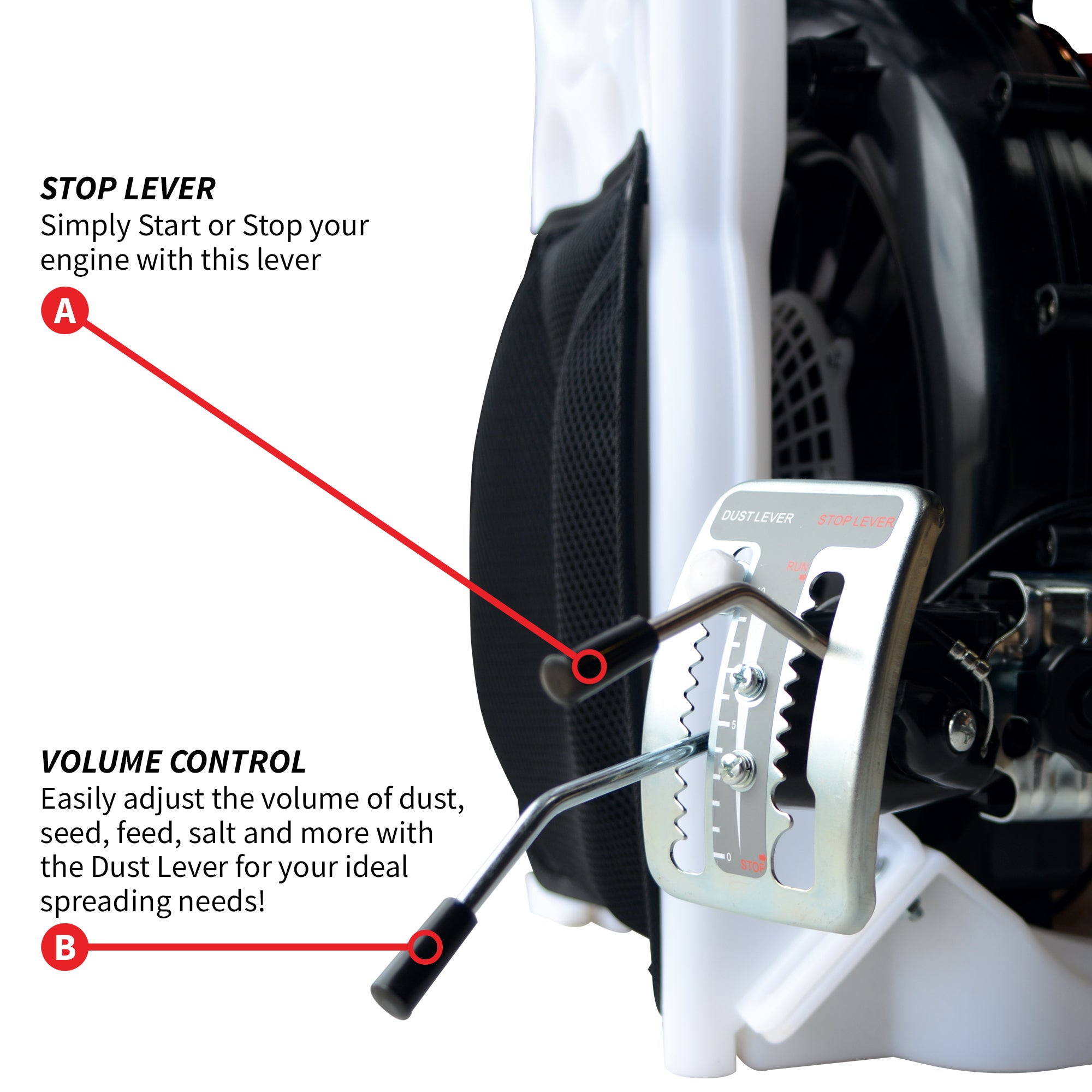 Dust Volume Control for TGS30 Backpack Fertilizer Spreader (#94 - #113)
