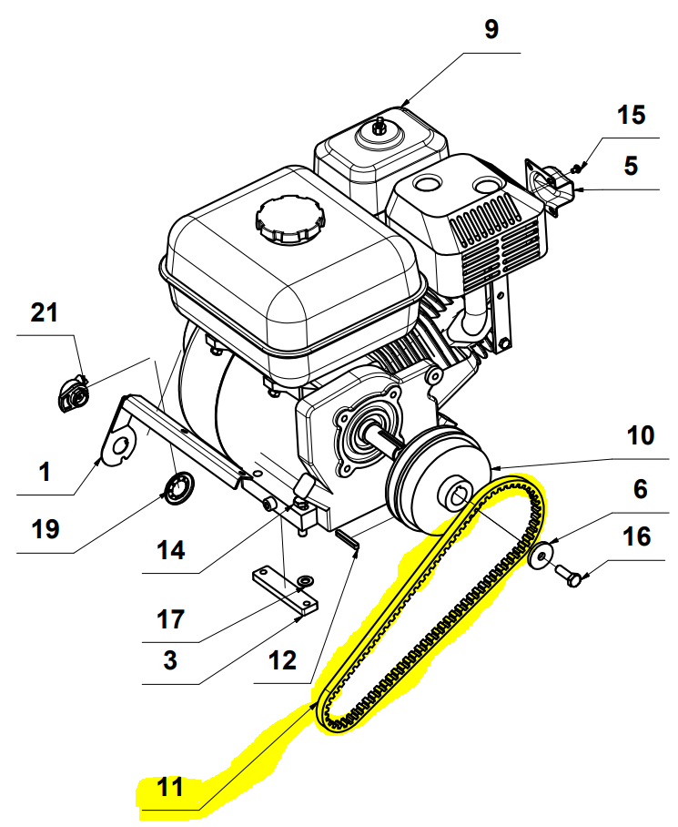 Belt for TPC90H Plate Compactor (4080000785)