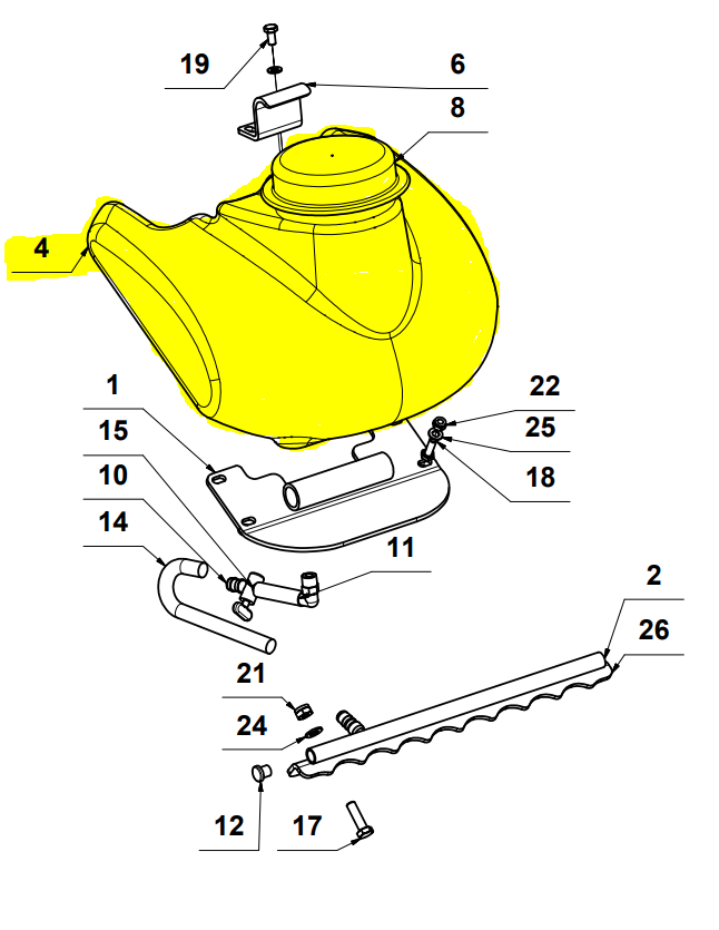 Water Tank for TPC90H Plate Compactor (600031326A)