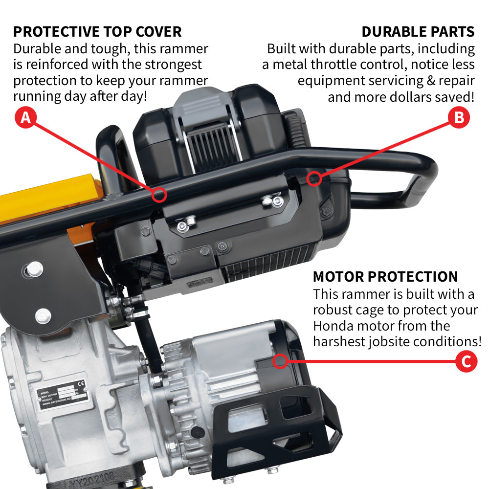 2.4 HP Battery Powered Vibratory Rammer Tamper Compactor with Honda GX