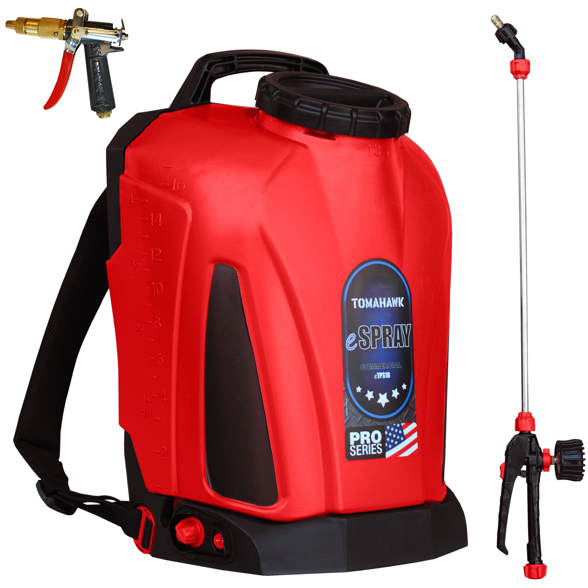 4 Gallon Battery Backpack Sprayer Lithium Powered Electric Operated for Weeds Disinfectant Yard Garden with Foundation Gun