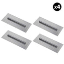 Set of 4 - 6″ x 14″ Silver Finish Replacement Finishing Trowel Blades Bar Mount for Tomahawk 36" Power Trowels