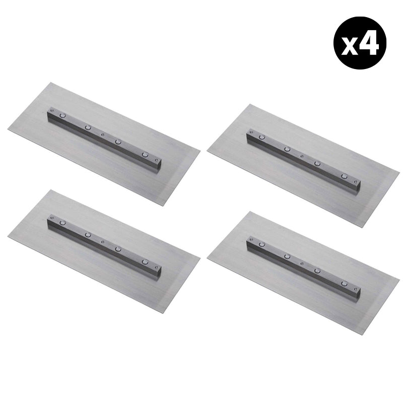 Set of 4 - 6″ x 18″ Silver Finish Replacement Finishing Trowel Blade Bar Mount for Tomahawk 46" Power Trowels