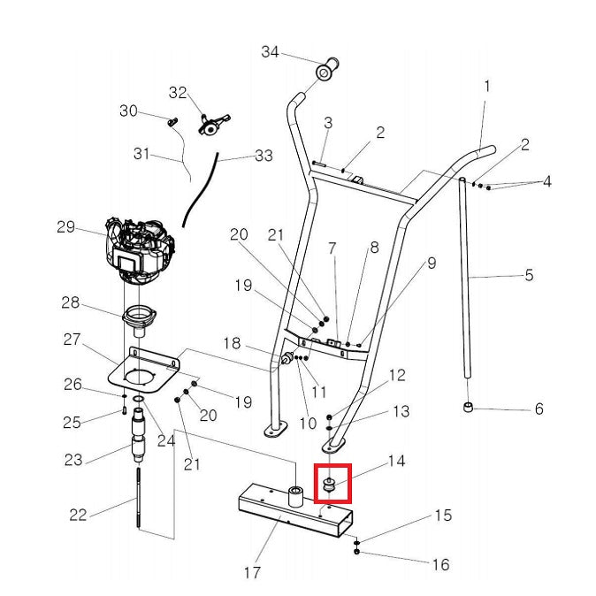 Rubber Mount for TVSA-T Concrete Power Screed (