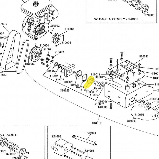 Belt Side Bearing for TSCAR-8H Concrete Scarifier (810030)