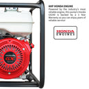 8 HP 3" Industrial Duty Trash Water Pump powered by Honda Portable Utility