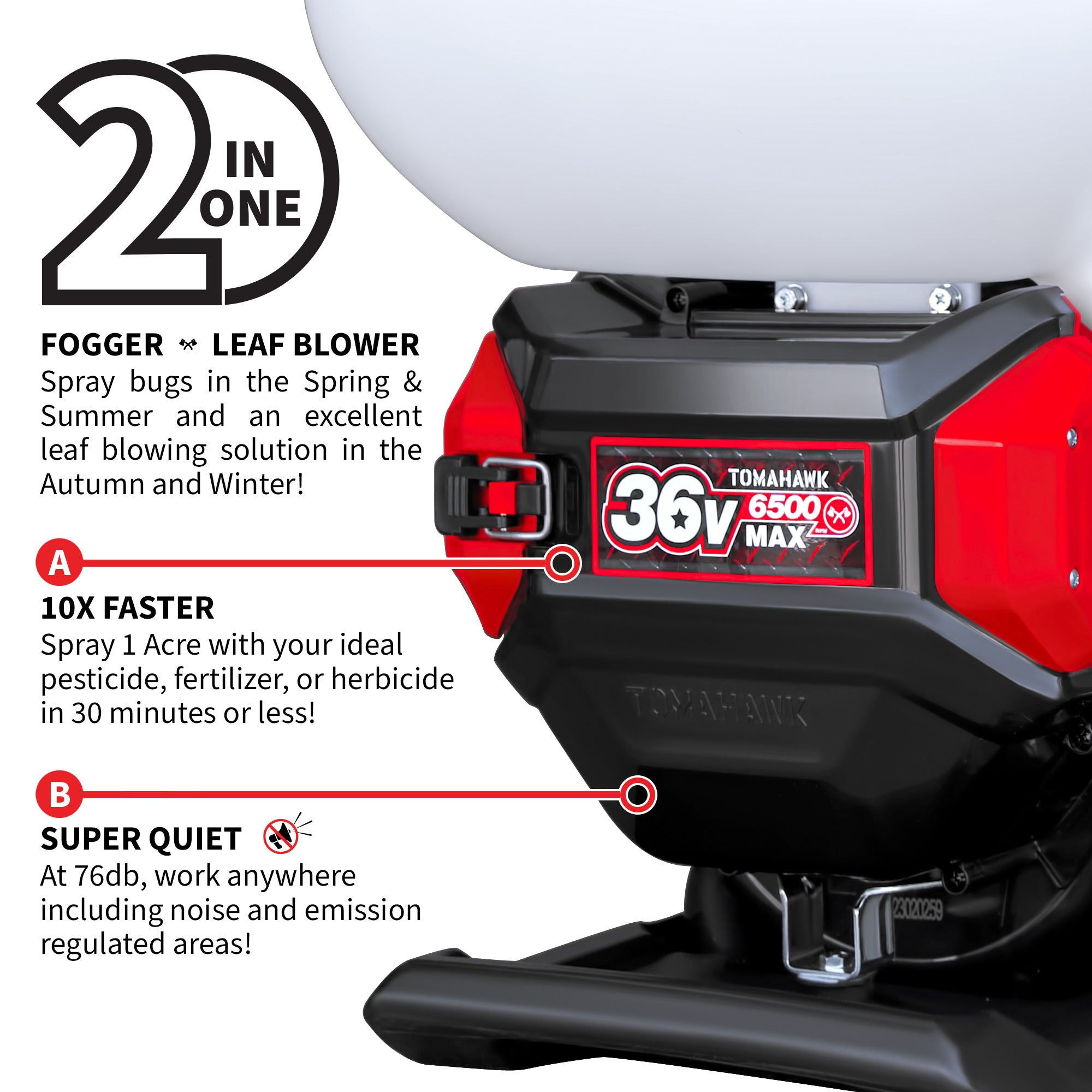 Turbo-Boosted 4 Gal Battery Powered Backpack Mosquito Fogger 36V Leaf Blower for Pest Control