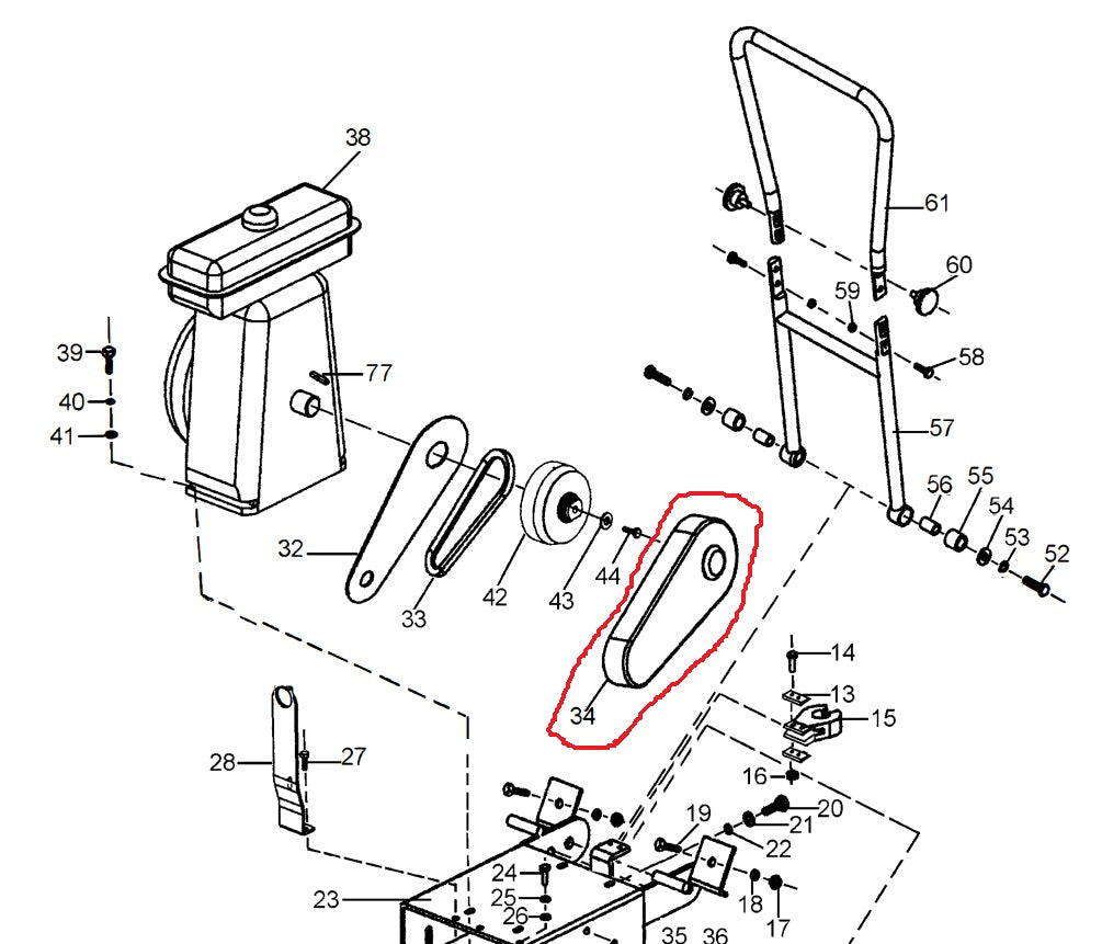 Belt Cover for JXPC50H and JXPC50K Plate Compactor (Z500100010)